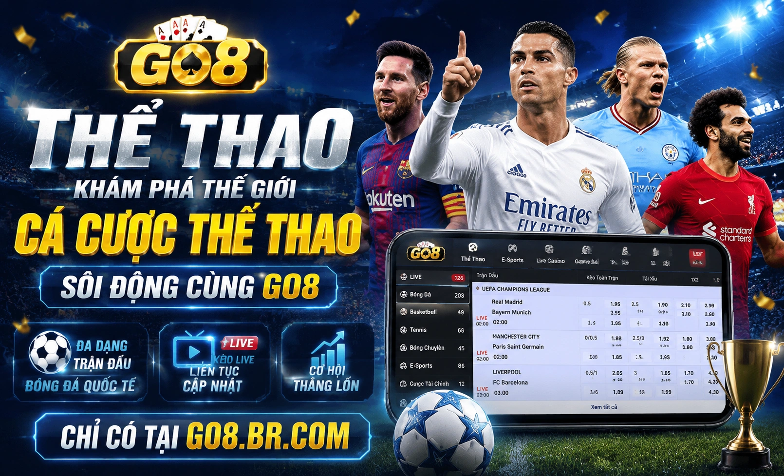 VIP và ưu đãi GO8 thể thao